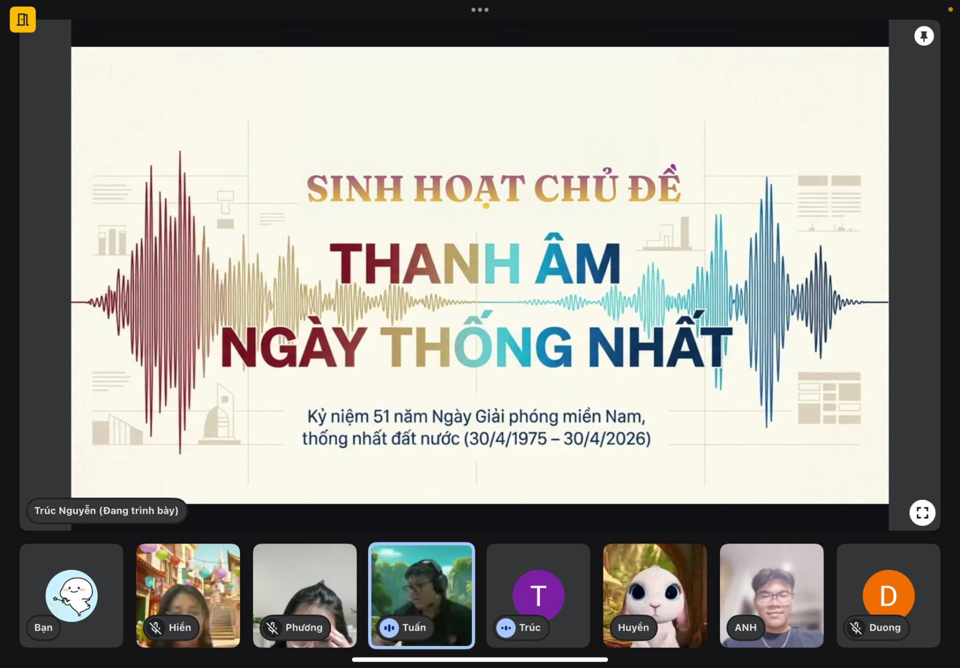 LIÊN CHI ĐOÀN KHOA DU LỊCH HỌC TỔ CHỨC SINH HOẠT CHUYÊN ĐỀ “THANH ÂM NGÀY THỐNG NHẤT”